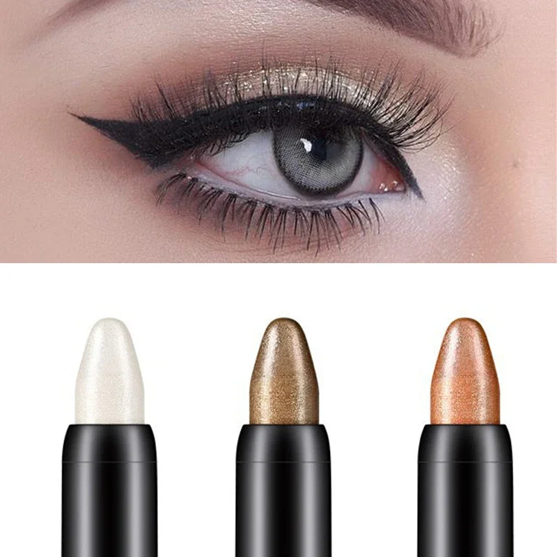 15 color pearlescent pen Waterproof glitter matte eyeliner White highlight stick Nude Eyeshadow Pen 1pcs