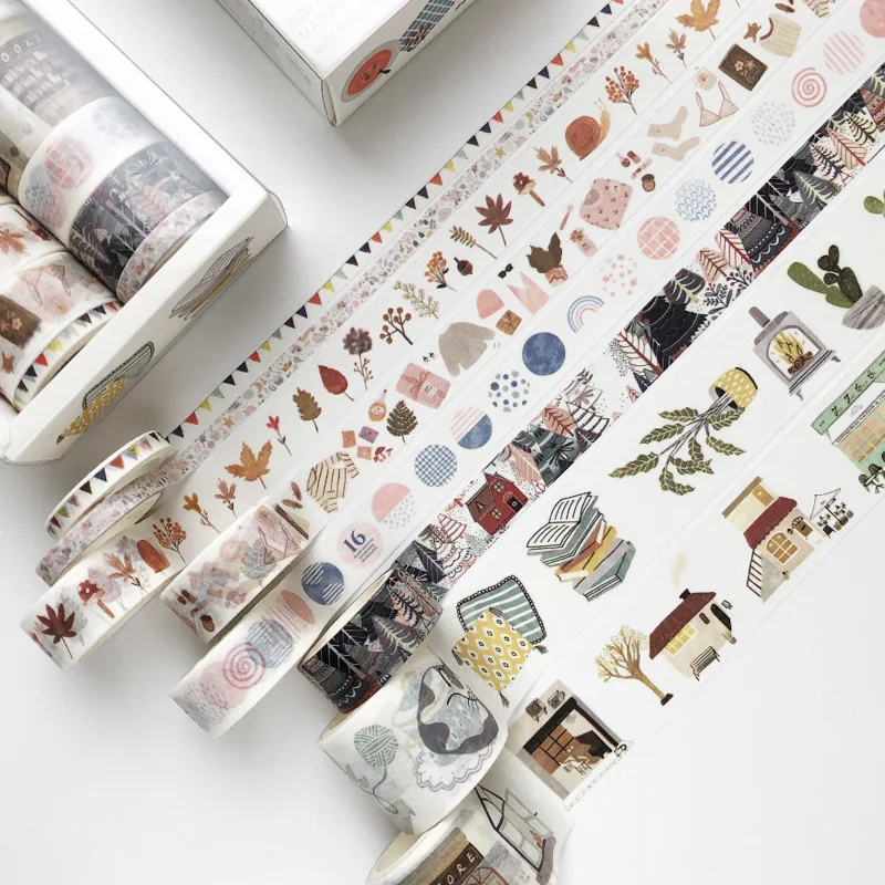 

Card Lover 8 Roll [Natural Series] Lovely Journal Masking Tape Washi Paper Washi Tape Scrapbooking Material Scrapbook Kit