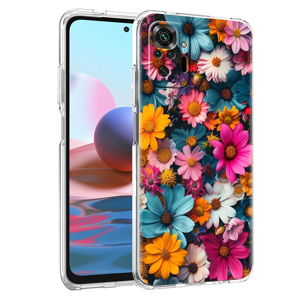 Bunte Blume Transparente Handyhülle für Redmi 13C 12C 10C Note 13 12 11 11T K40 Gaming Plus Pro 4G 5G Soft Cover Shell Capas – Detail 5