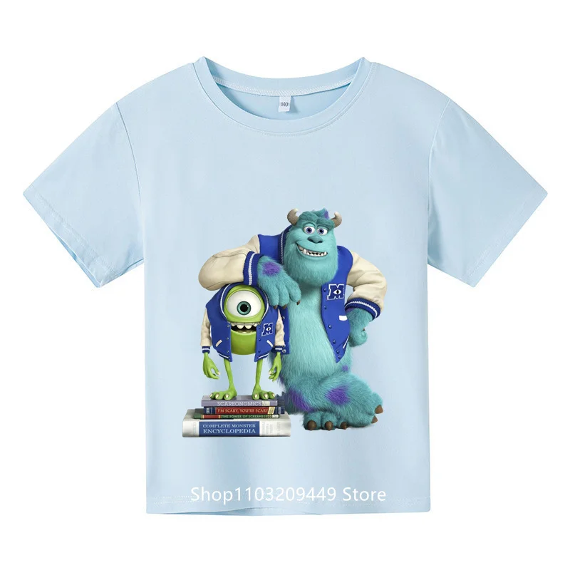 

Новинка 2024 от Monsters, Inc., Одежда компании Monster для маленьких девочек, свитшот с коротким рукавом для маленьких мальчиков, летняя детская одежда