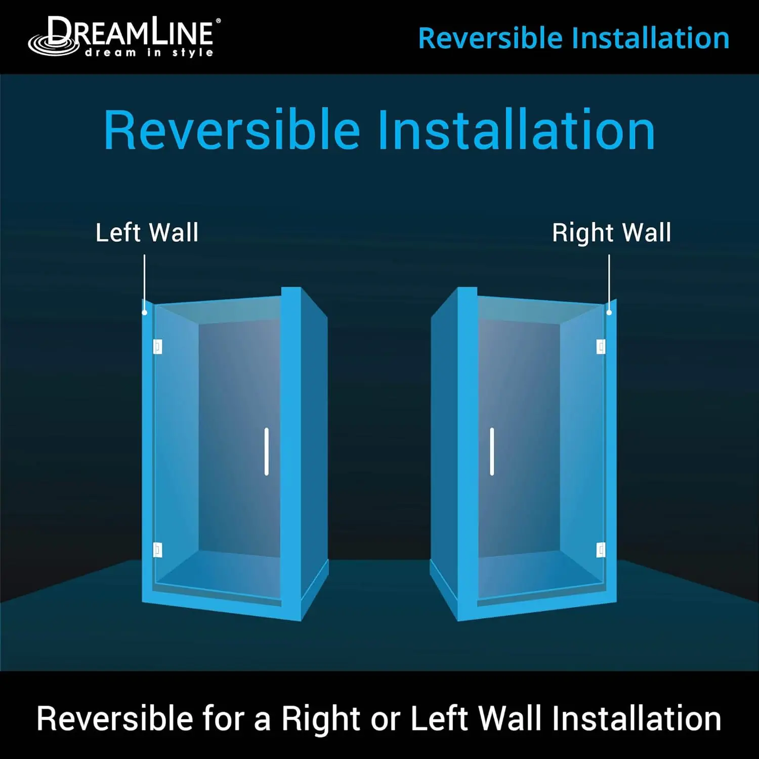 Frameless Hinged Shower Door in Satin Black Professional installation recommended water and stain resistant glass coating 4