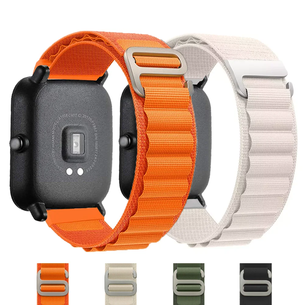 Cinturino Per Amazfit Gts 2/2E/3/4/Mini Gtr 4/3/3 Pro/2/2E/47Mm Stratos 2 3 Bracciale In Nylon Correa Amazfit Bip Strap 20Mm 22Mm