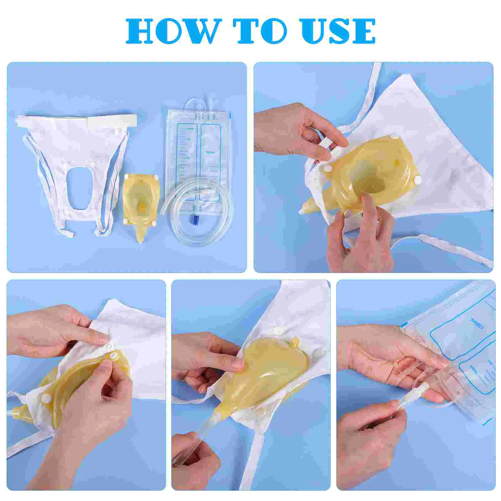 Women Urinary Drainage Bag Latex Sealed Wearable Urine Bag Urine Collection for Ladies 1 Set