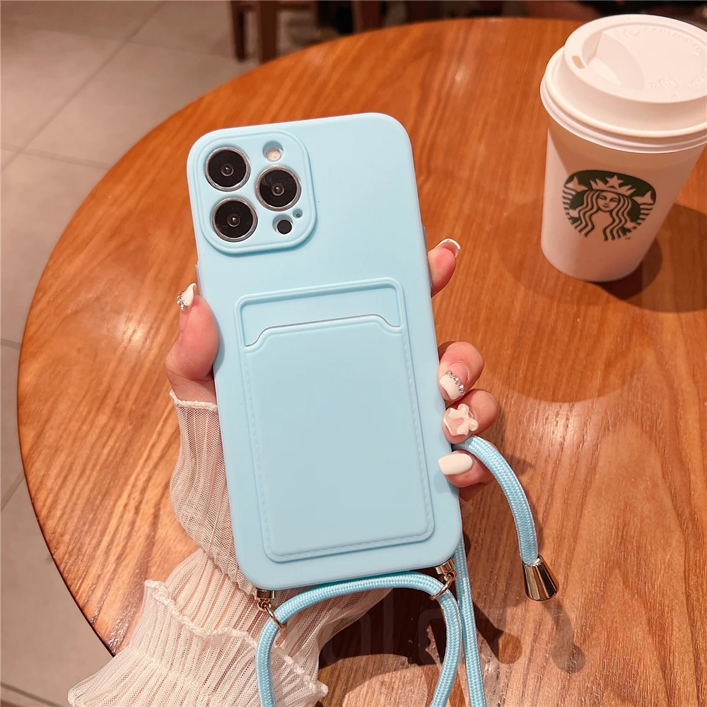 Iphone Xr Phone Case Card Holder Strap Iphone 11 Crossbody Card Slot
