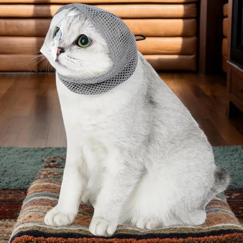 Cat Anti Bite Muzzles Breathable Cat Travel Tools Bath Grooming Supplies Adjustable Kitten Muzzles Anti Scratch Pet Supplies 5