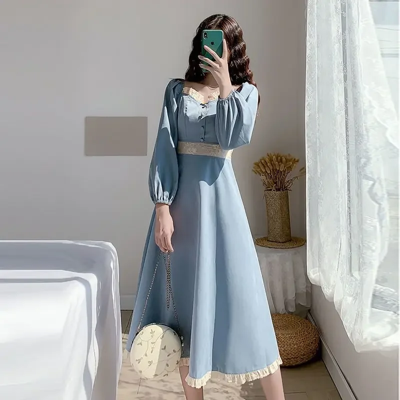 blue winter dress