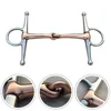 1x 13cm Horse Bit Stainless Steel Full-Cheek Snaffle Bit Copper Mouth Horse Tack Horse Bits Equipment For Horses 1