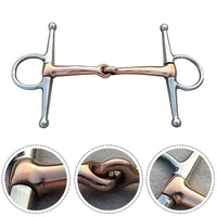 1x 13cm Horse Bit Stainless Steel Full-Cheek Snaffle Bit Copper Mouth Horse Tack Horse Bits Equipment For Horses 1