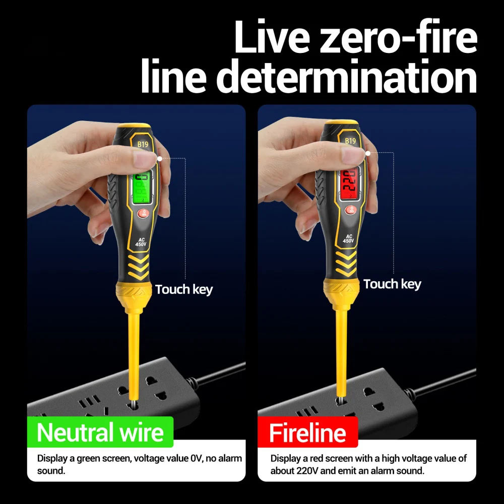 B19 Multifunctional Electrician Test Screwdriver Pencil AC Non-contact Induction Test Pen Voltage Tester Pencil Voltage Detector