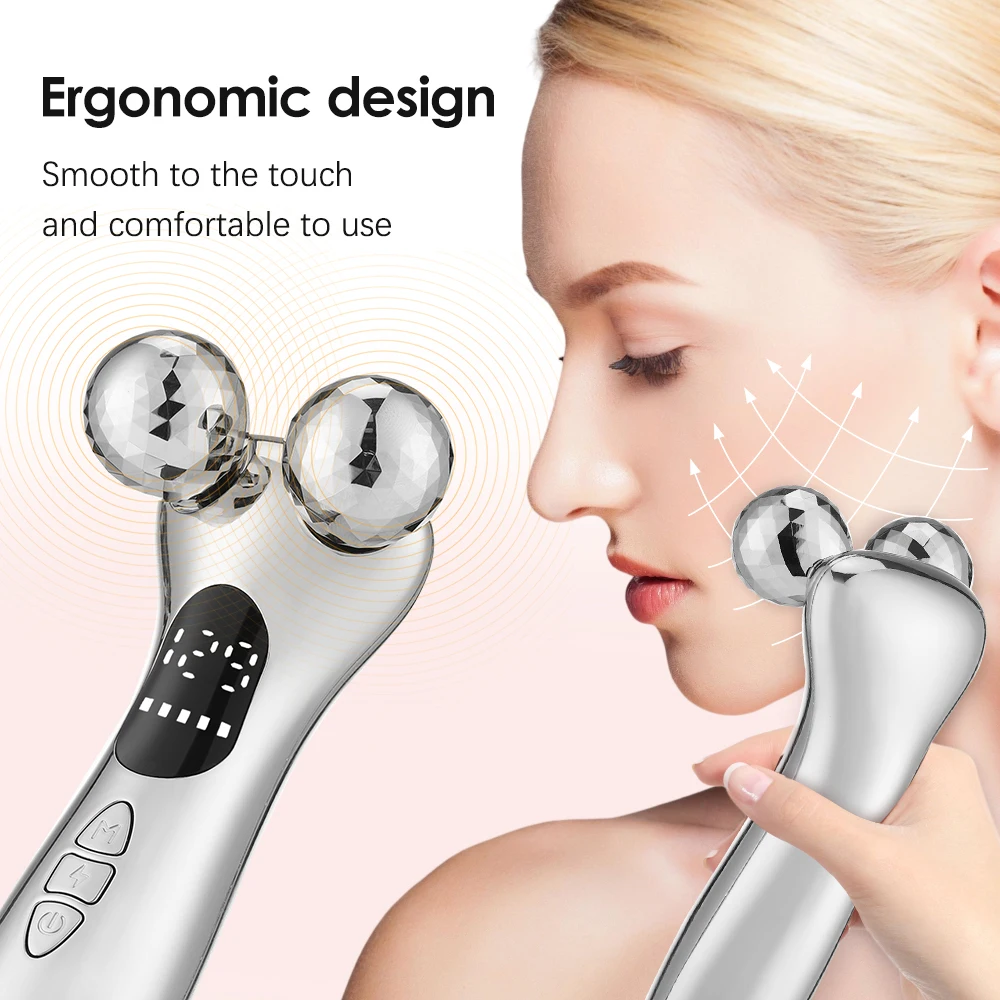Micro-current Electric Facial Slimming Roller Facelift Massager Fades Fine Lines and Dark Circle V-fac Facial Massager Facial Massage Instrument Beauty Instrument