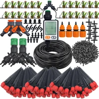 Drip Irrigation System 1/4'' Hose Adjustable 13CM Sprinkler Kit 4-Way Micro Watering Flow for Garden Flowers Vegetables 1