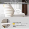 Cream Velvet Upholstered Dining Chairs Set of 2, Modern Accent Dining Room Chairs Tufted Armless Side Chair 4