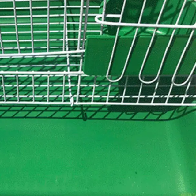 Wire Rectangular Small Cage for Small Birds and Canaries Rekord Equipped with Bird Standing and 2 Semicircular Feeders 5