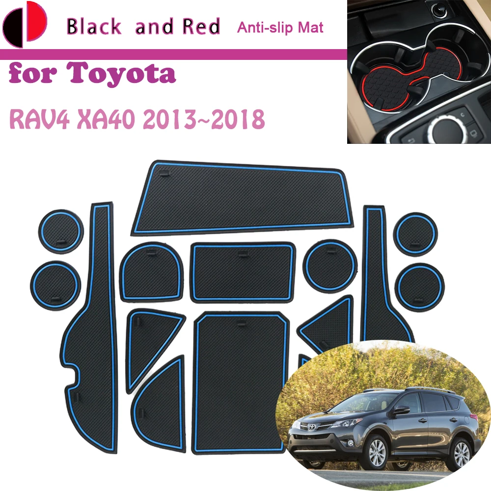 

Rubber Door Groove Mat for Toyota RAV4 XA40 2013~2018 2014 2015 Cup Holder Cushion Gate Slot Coaster Dust-proof Sticker Pad Auto