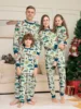 2024 Christmas Dinosaur Print Family Matching Outfits Cute Soft Pajamas Set 2 Pieces Suit Xmas Gift Family Look Casual Pyjamas 1