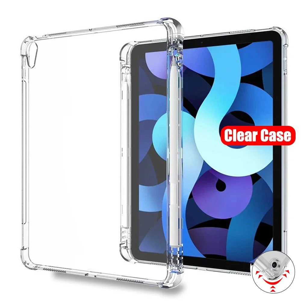 Silicone Shockproof Transparent TPU Tablet Back Cover Case