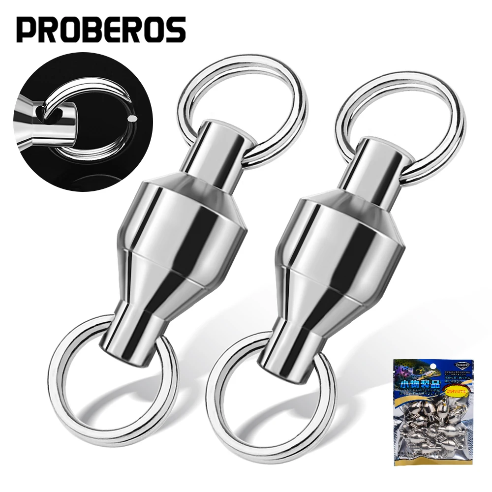 PROBEROS 50 Stück 0 # -10 # Edelstahl Heavy Duty Kugellager Wirbel Glatte Rotation Pesca Angelgerät Zubehör Großhandel