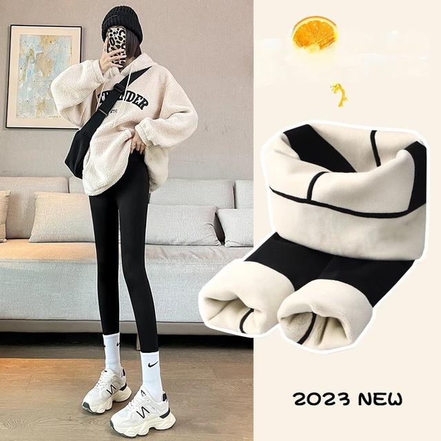 Fleece-lined Shark Pants X-long Tall Women Outer Wear 2023 New Winter Black  Leggings Thickened Weight Loss Pants - AliExpress