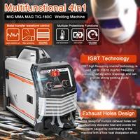 4in1 MIG MMA MAG TIG-160C Inverter Welders Multipurpose Portable Electric Welding Machine Multifunctional Intelligent Welders 1