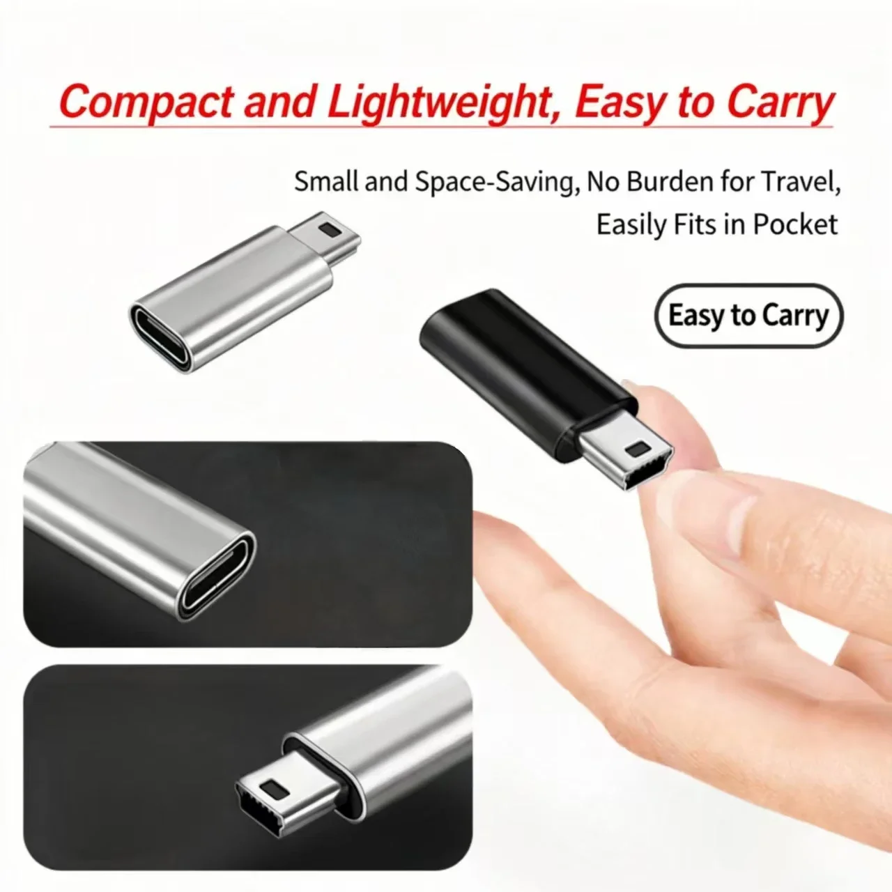 Compact USB-C to Mini USB Adapter - High-Speed 480Mbps Data Transfer & Charging Converter