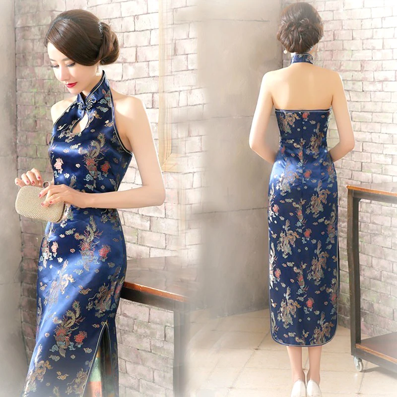 16 Color Backless Chinese Qipao Dresses 