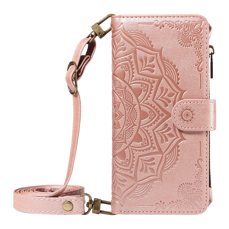 Luxury Long Strap Zipper Leather Wallet Case and Cover