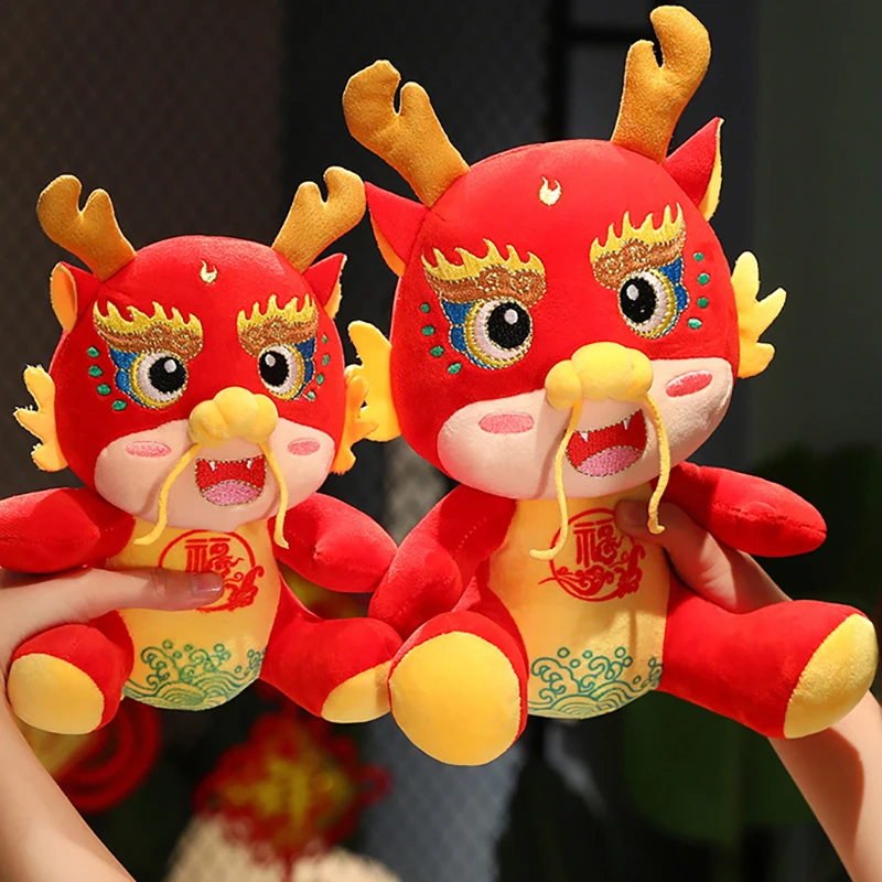 

1Pc Cute Mascot Doll Chinese Zodiac Dragon Plush Toy Animal Dragon Lucky Soft Cuddly Stuffed Animals For New Year Gift