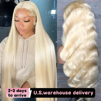 250% 40 Inch 613 Blonde Bone Straight Human Hair Wig Pre Plucked 13x6 Body Wave HD Lace Front Lace Frontal Wig Human Hair Wigs 1