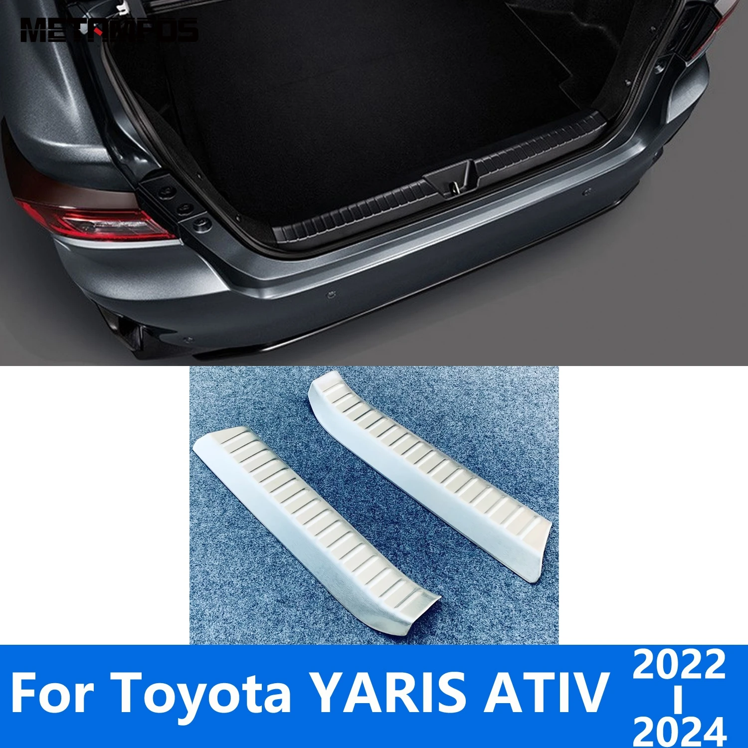 

Для Toyota YARIS ATIV 2022 2023 2024 протектор бампера заднего багажника, защитная наклейка на порог двери, аксессуары для стайлинга автомобиля