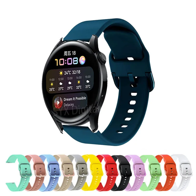 Per Huawei Watch 3 Pro Band 22Mm Bracciale In Silicone Per Huawei Gt Runner/Gt 2 Pro/Gt2 Gt 3 46Mm Cinturino Smartwatch Fibbia Colorata