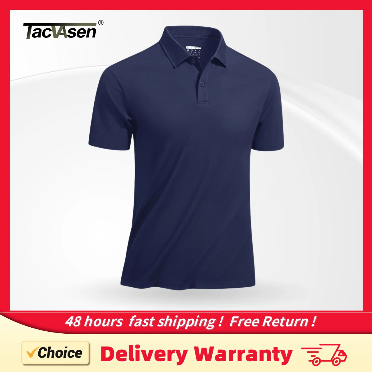 TACVASEN Quick Dry Cotton Blend Golf Polos Shirts Mens Short Sleeve Woven Work T-shirts Casual Outdoor Cooling Tee Pullover Tops