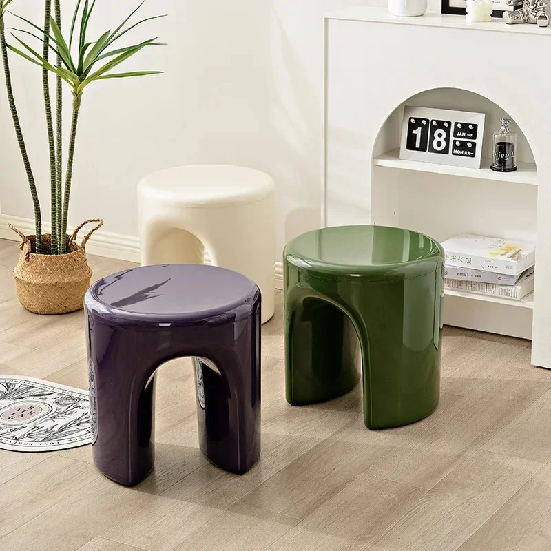

0872 Northern Europe Thickened Plastic Shoe Stool Simple Creative Tray Sofa Side Table Casual Low Stool for Living Room