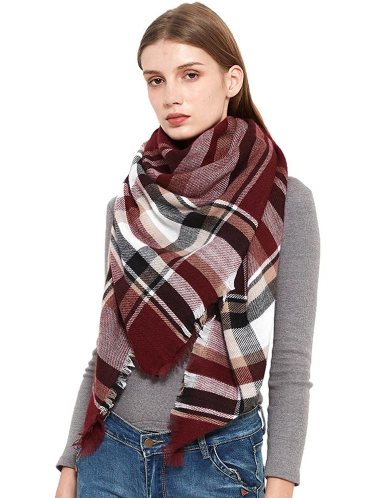 

Imitation Cashmere Women Scarf Autumn Winter Square Towel Stripe Scarve Pashmina Mujer Femme Echarpe Hiver Foulard Bufanda Shawl