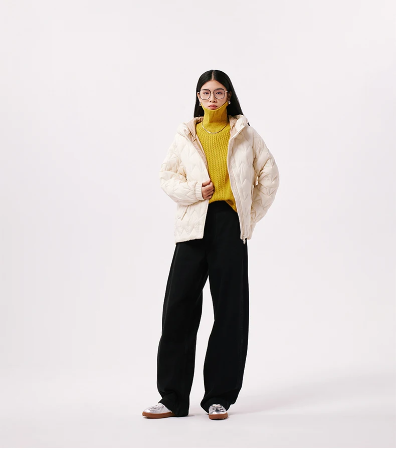 Chericom Korean Fashion Hooded Women's Autumn Winter Down Jacket Light Plaid Casual Versatile Solid Color Puffer Coats 299059