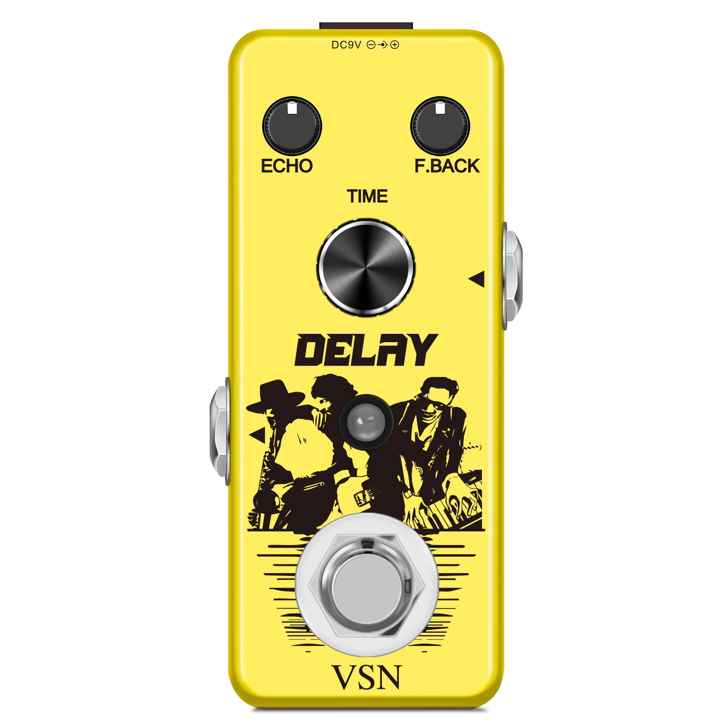 VSN LEF-314 Guitar Delay Pedal Analog Delay Guitar Effect Pedal Switching, Fully Vintage Delay True Bypass Full Metal Case naomi guitar effect pedal 25ms 600ms delay dc 9v adapter nep 08 true bypass mini effect pedal