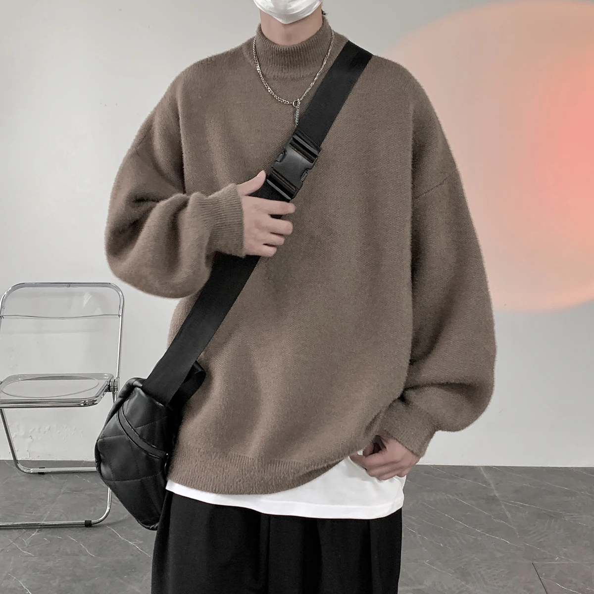 

Men Vintage Sweater Y2K Streetwear Hip Hop Oversized Mens Knitted Sweater 2023 Spring Autumn Hip Hop Harajuku Pullovers