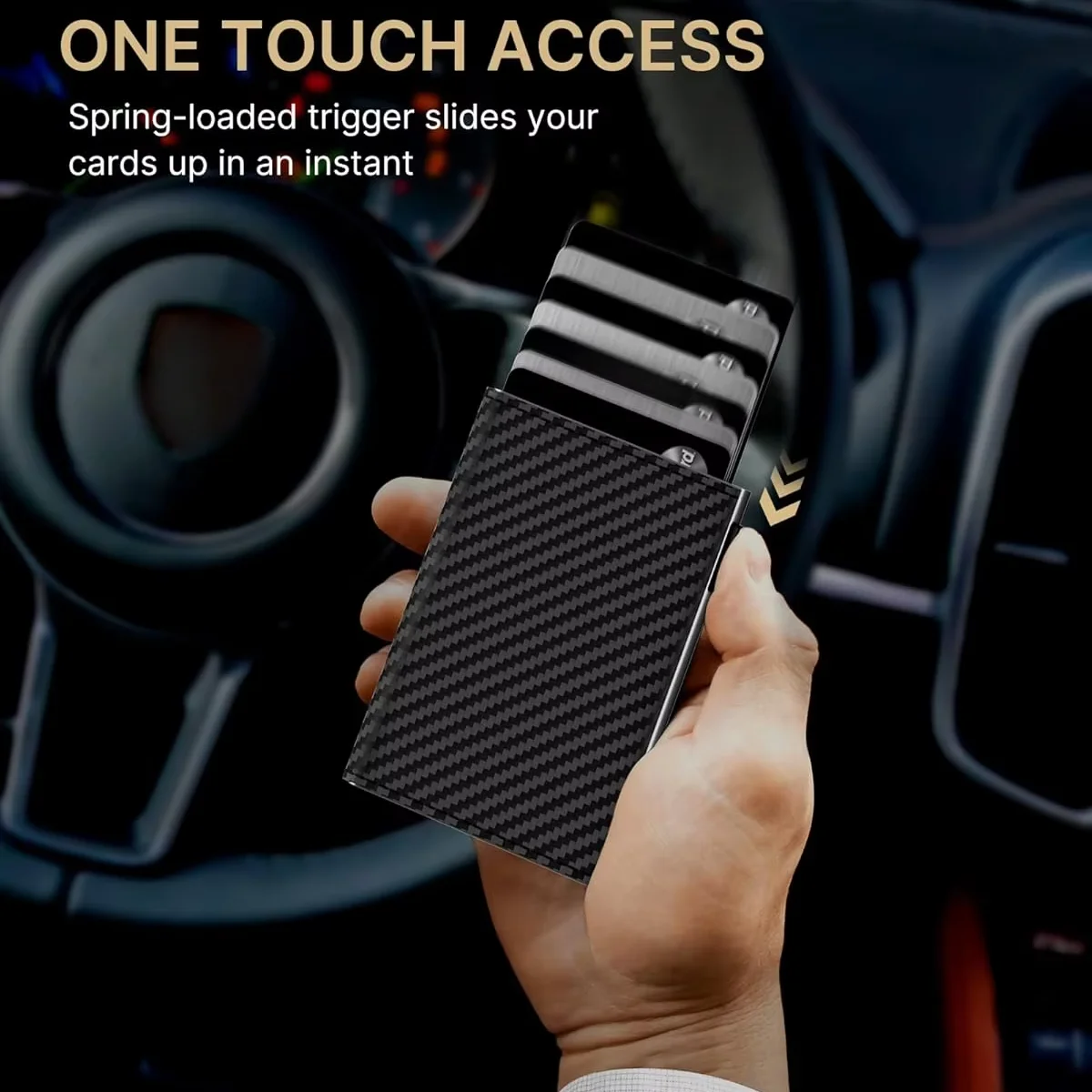 Smart RFID Blocking Minimalist Wallet with Pop-Up Card Holder - PU Leather, Front Pocket, 9-14 Card Capacity, ID Window & Cash Slot