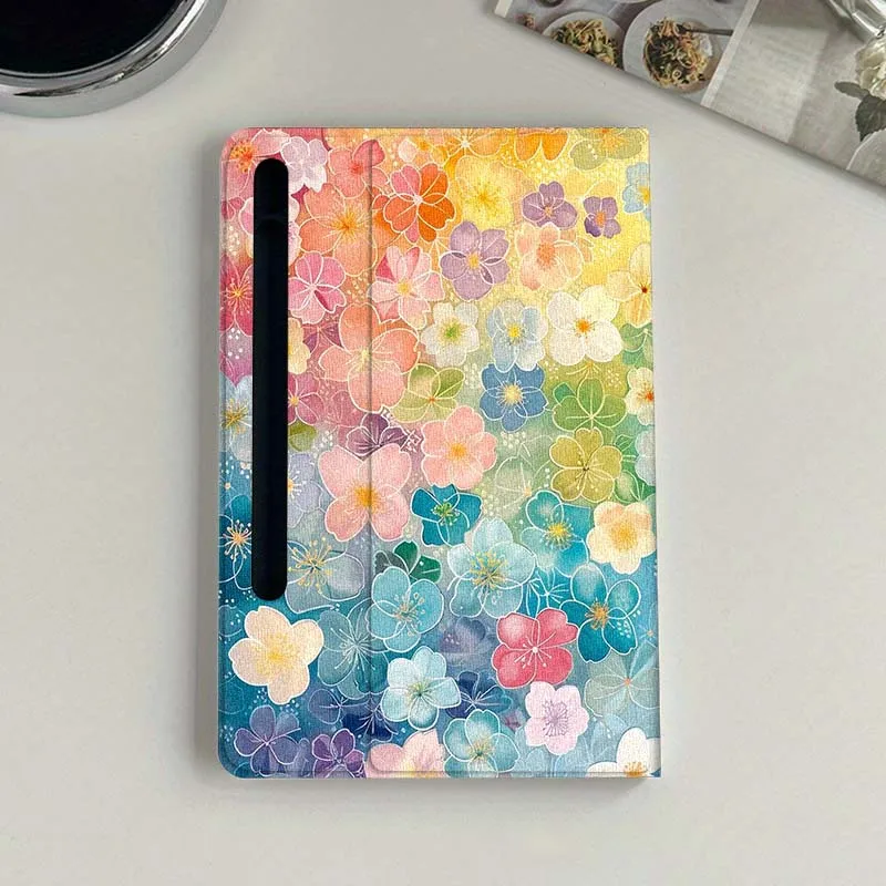 Elegant Floral Foldable Tablet Cover Case