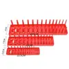 3Pcs Black/Red Socket Organizer Tray For 1/2" 3/8" 1/4" Socket Holder Home Sleeve Storage Rack Garage Tray Tool 3