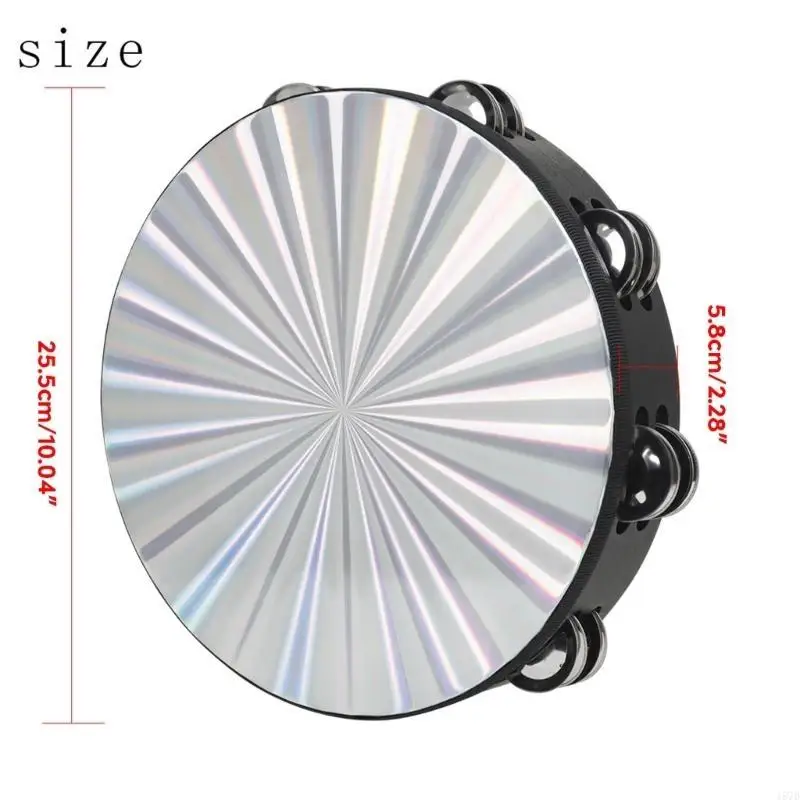 더블 행 탬버린 꽃 형태 뮤지컬 탬버린 금속 벨 휴대용 장난감 157D