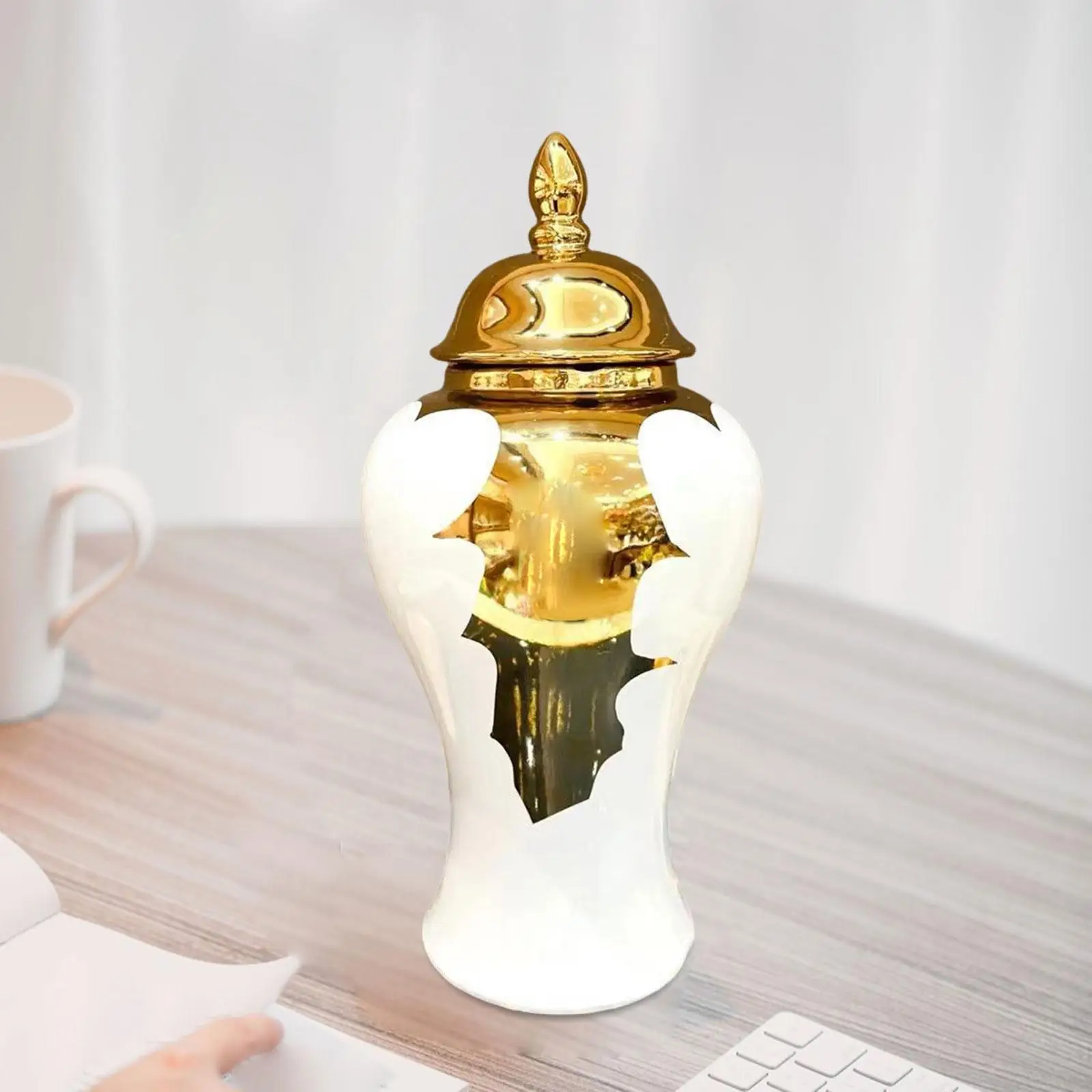 Ginger Jar with Lids, Ceramic Flower Jar, Storage Ornament, Decorative Flower Jar Gifts for Friends, Family Ginger Jar with Lids, Ceramic Flower Jar, Storage Ornament, Decorative Flower Jar Gifts for Friends, Family