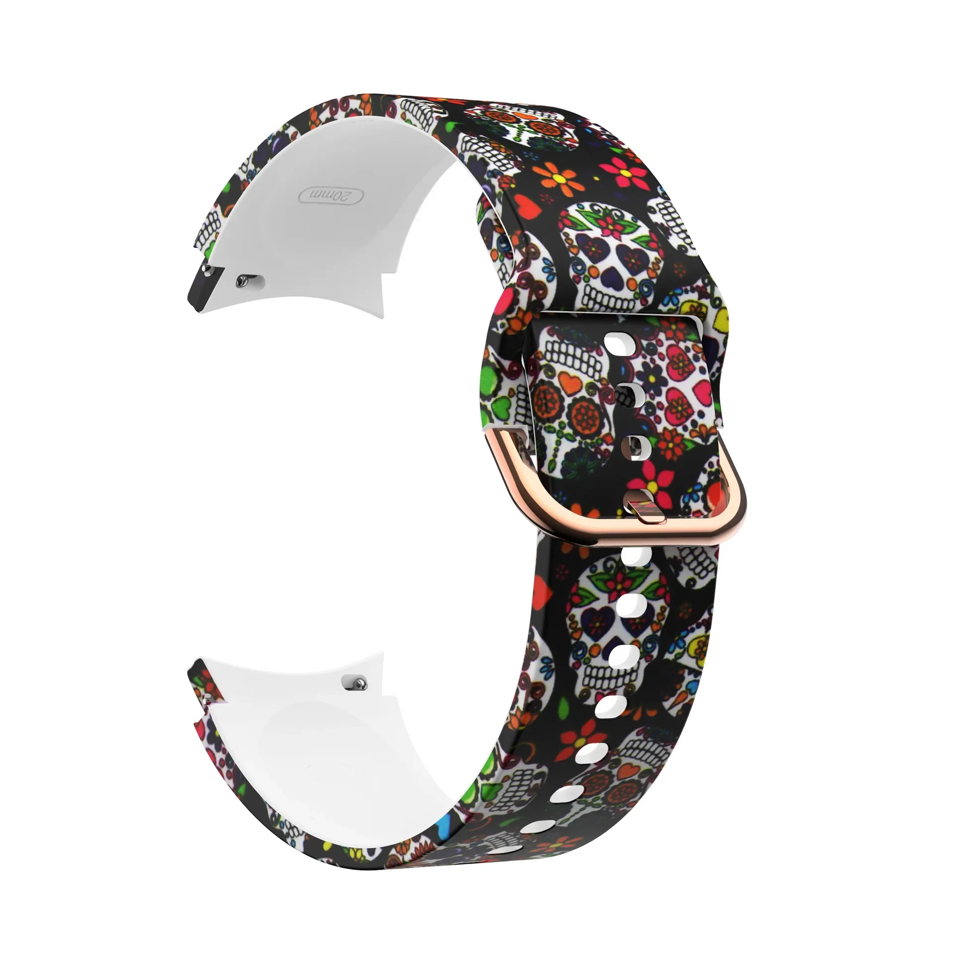 Colorful Pattern Silicone Watch Strap - Adjustable Bracelet Band