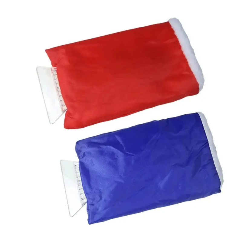 Car Snow Shovel Warm Gloves Ice Shovel Plush Warm Gloves Anti-skid Handle Padded Thickened Waterproof Emergency De-icer