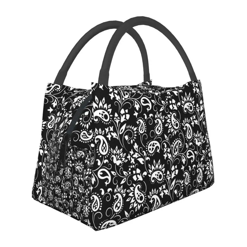 

Pisley Bandana Print Portable Lunch Box Bohemian Style Thermal Cooler Food Insulated Lunch Bag Hospital Office Pinic Container