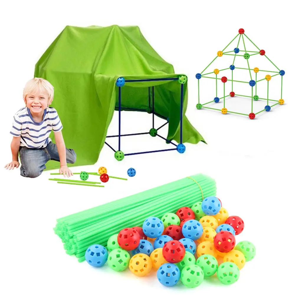 Construction Fort Tent Building Set for Kids Build and Play Indoor Outdoor for sale online 