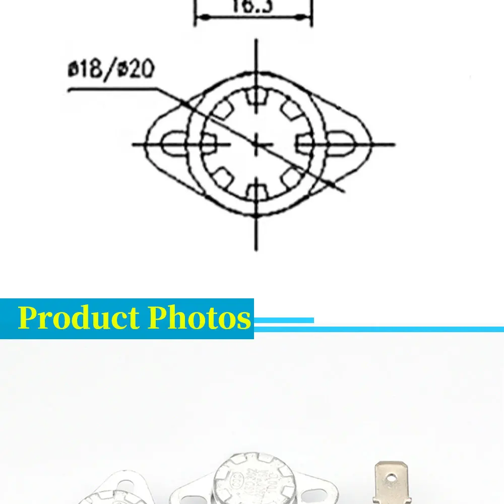 Normaler weise offen ksd302 16a 250v 40-120 Grad Keramik ksd301 normaler weise geschlossener Temperatur schalter Thermostat 45 55 60 65 70 75 80 85 – Detail 5