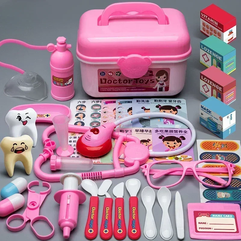Doctor Nurse Role Play Set Medical Tools with Stethoscope & Injectors in A Pretend Play Trolley Box Ideal Gifts for KidsToys