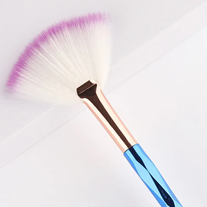 3Pcs Wooden Handle Fan Brushes Soft Facial Brushes Makeup Brush Cosmetic Applicator Tools Soft Fiber for Glycolic Peel Mask