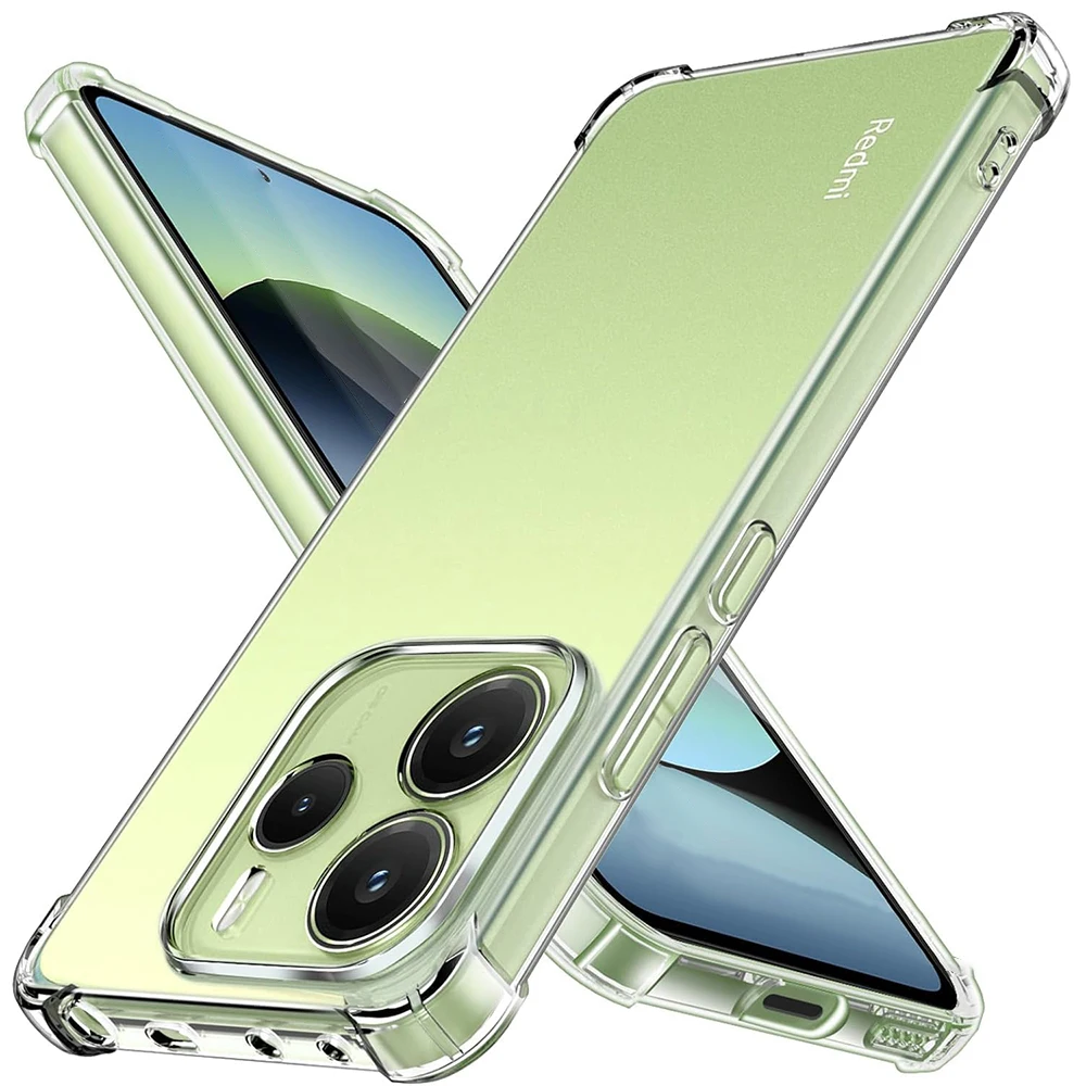Transparente, stoßfeste Silikonhülle für Xiaomi Redmi Note 14 Pro Plus Pro+ 4G 5G, ultradünne Softshell-Rückseite RedmiNote 14