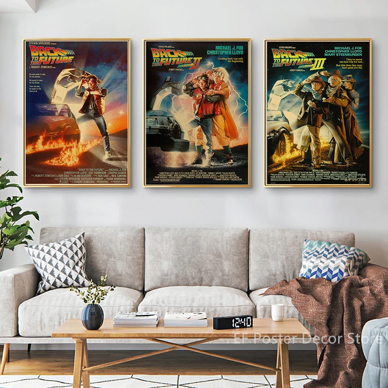 Description Picture 2 of itemBack To The Future Movie Posters Home Room Cinema Decor Painting Vintage Kraft Paper Prints Classic Film Poster Art Wall Picture